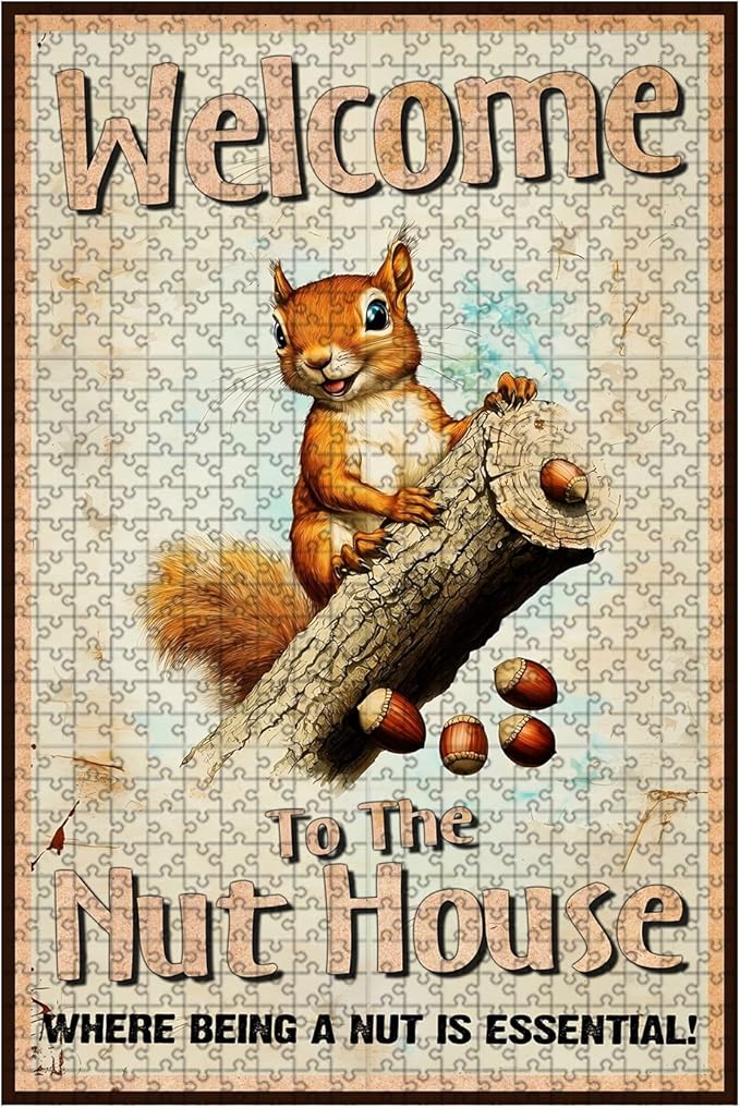 1000 Piece Adults Kids Jigsaw Welcome to The Nut House Kids & Parents Educational Travel Toy 29.5x19.7 Inch