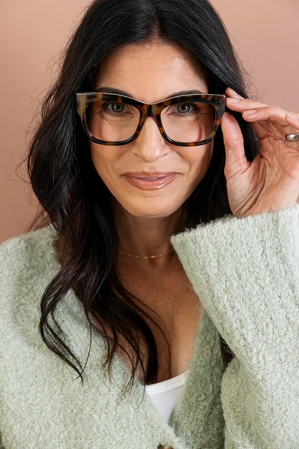 Peepers by PeeperSpecs Oprah's Favorite Women's Shine On Square Blue Light Blocking Reading Glasses - Tortoise +1.50