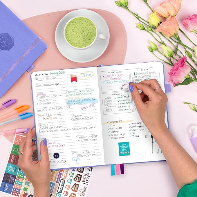 GoGirl Planner and Organizer for Women – A5 Size Weekly Planner, Goals Journal & Agenda to Improve Time Management, Productivity & Live Happier. Undated – Start Anytime, Lasts 1 Year – Lavender