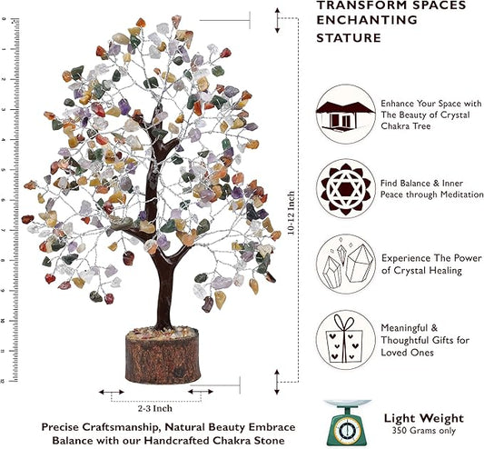 FASHIONZAADI Premium Crystal Tree of Life – 7 Chakra Tree for Healing, Positive Energy, Luck & Manifestation – Gift-Ready Packaging – Ethically Handcrafted Spiritual Gifts for mom