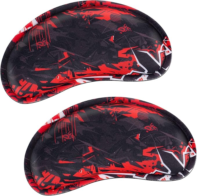 Mouse Wrist Rest, Canjoy 2 Pack Memory Foam Soft Fabric Mouse Wrist Rest Pad Support Cushion with Anti-Skid Rubber Base,Ergonomic Pain Relief Mouse Hand Rest (Black Red)