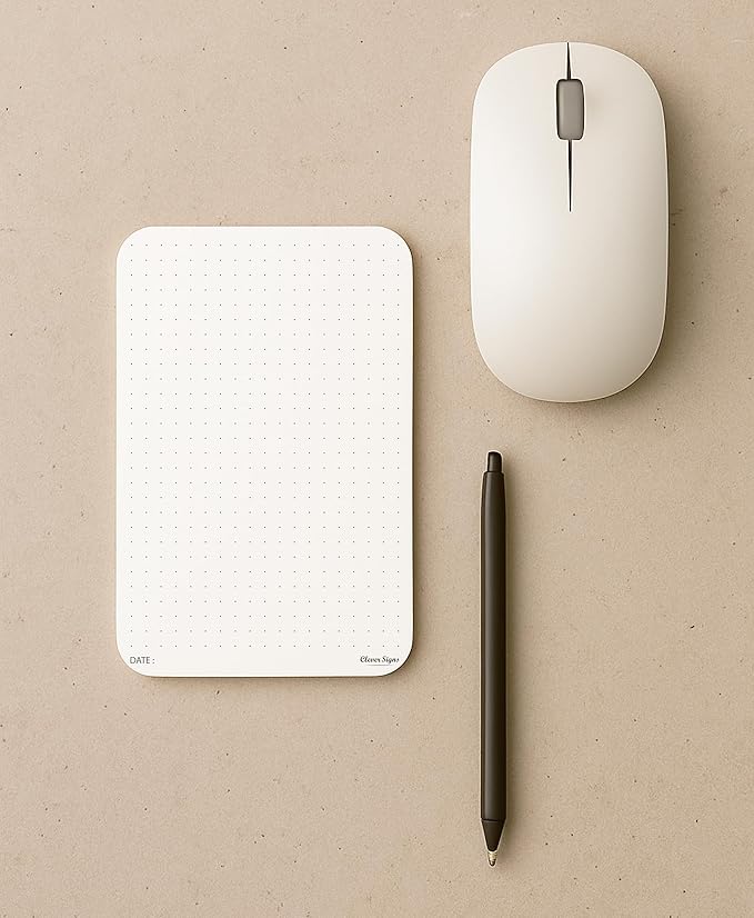 CLEVER SIGNS A6 Dot Grid Notepad - 4 Pack (4,1" x 5,8") Small Dotted Memo Desk Pads-Premium Paper with Cardboard Back Support - Ideal for Note-taking, Planning, Sketching, and Journaling