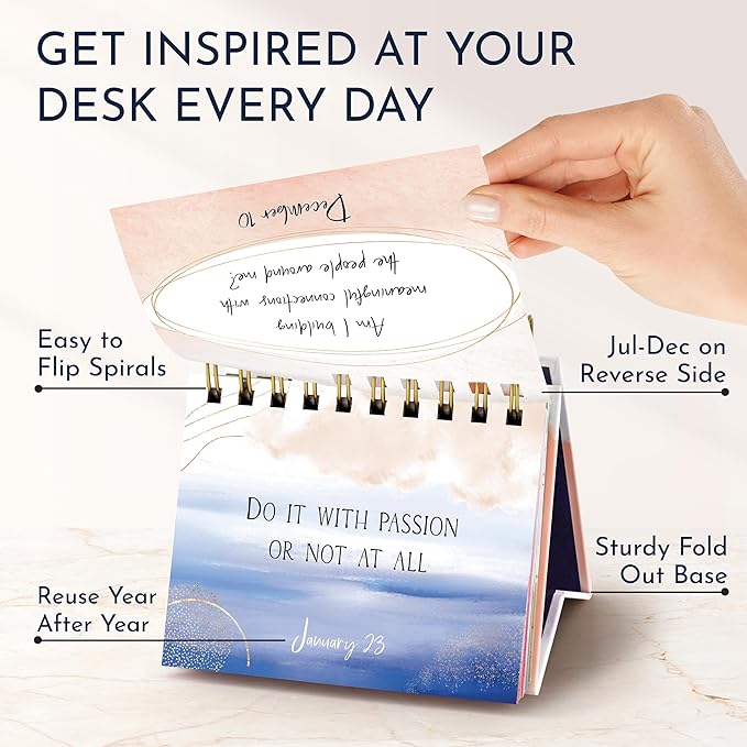 Motivational Calendar - Daily Flip Calendar with Inspirational Quotes - Inspirational Desk Decor for Women, Office Decor for Women Desk, Inspirational Gifts for Women, Desk Accessories for Women