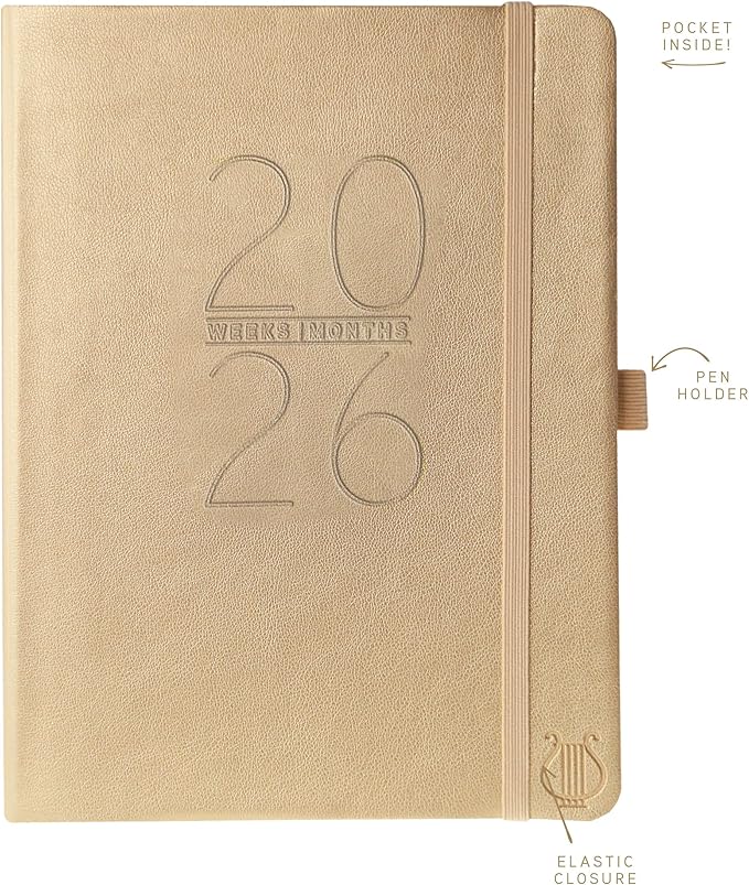 Graphique 2026 Apollo Business Planner | 18 Month Organizer, July 2025 - Dec. 2026 | Weekly & Monthly Spreads | To-Do List & Note Pages | Pen Loop | Vegan Leather | Gold | 6” x 8”