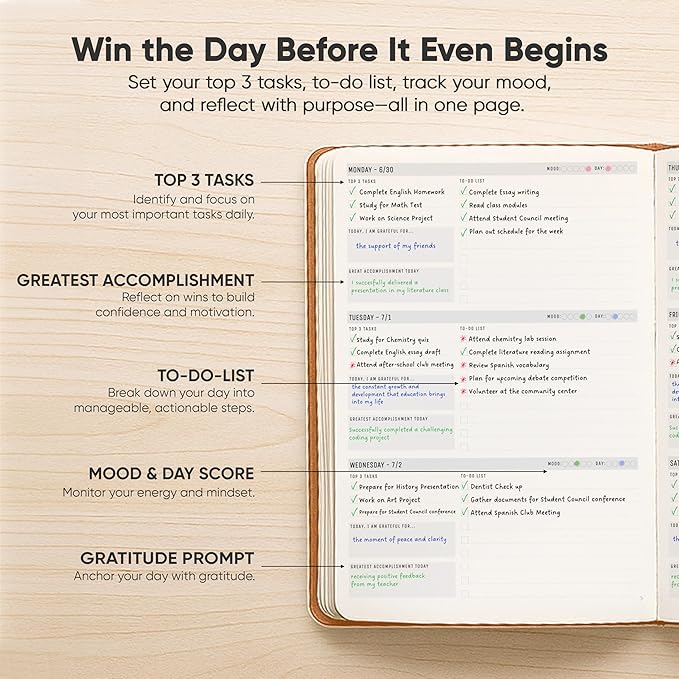 July 2025-2026 Planner 8.5 x 11 Pro Max - Dated Productivity & Academic 2025-2026 - Daily, Weekly & Monthly Planner With July Start Date - A4 - Productivity Store