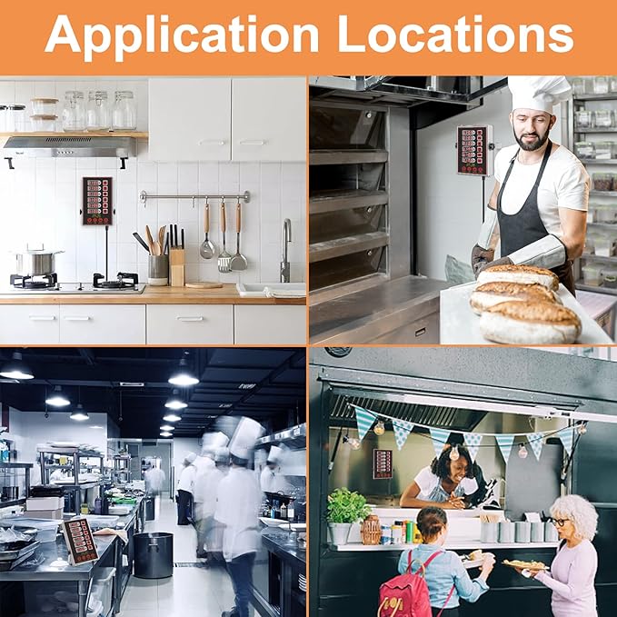 Kitchen Timers for Cooking – 6 Channel Commercial Kitchen Timer Restaurant Kitchen Supplies – Stainless Steel LED Technology Kitchen Timer Digital – Reminder Function, Loud Alarm