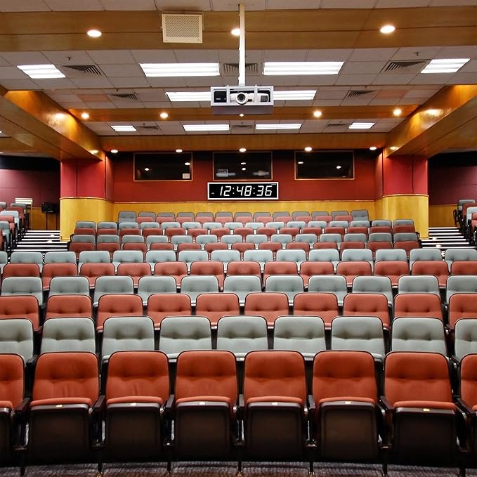 Ivation Huge Oversized 60" Large Digital LED Clock | Big Digital Clock w/Multi-Function Display – Stopwatch, Timer, Alarms, Temp & Date | 6 Brightness Levels, Time Memory & Remote (White)