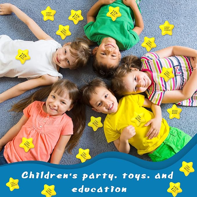 Kasyat 20 Pcs Star Stress Balls - 2.16" Motivational Squeeze Toys for Adults, Teens, Students & Party Favors