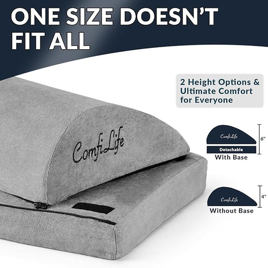 ComfiLife Foot Rest for Under Desk at Work – Adjustable Desk FootRest for Office Chair, Gaming Accessories – Ergonomic Teardrop Design for Back, Hip & Leg Pain Relief – 100% Memory Foam (Gray)