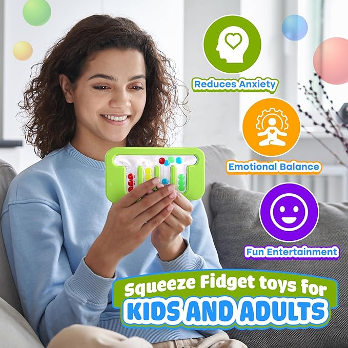 Squishy Sensory Fidget Toys for Kids: Quiet Fidgets for Toddlers Children Autism Calming, Anxiety Stress for Classroom Office Travel, Color Sorting Fine Motor Skills Montessori Toys for Proschool