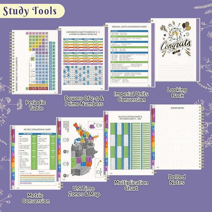 Jun 2025-Dec 2026 Academic Monthly Weekly Daily Planner for School, 19 Months Calendar 25-26 Planning Book with Colorful Tabs, 8.5" x 11" Mid Year College Organizer for Student Teacher (Lavender Purple)