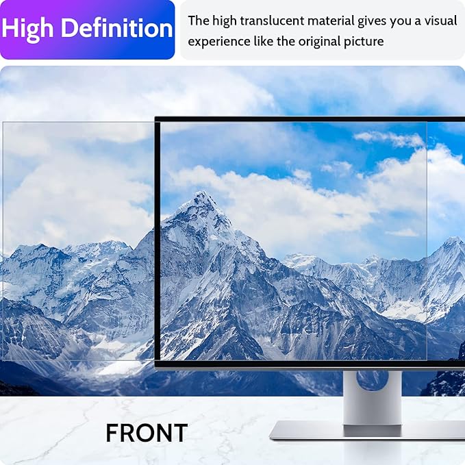 Computer Privacy Screen 24 Inch for 16:9 Widescreen Monitor, Removable 24inch Anti Blue Light Anti Glare Monitor Privacy Filter Shield (20 15/16" x 11 13/16")