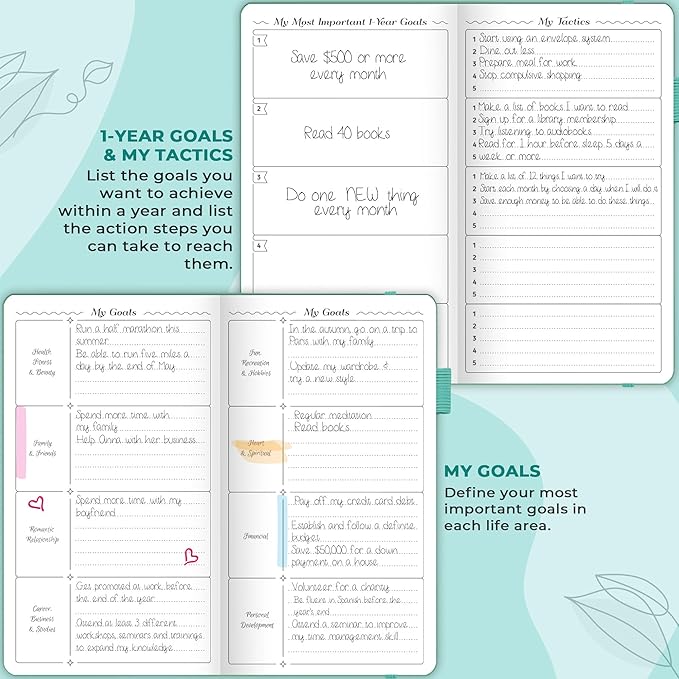 GoGirl Planner and Organizer for Women – Pocket Weekly Planner, Goals Journal & Agenda for Time Management & Productivity. Undated (Turquoise)