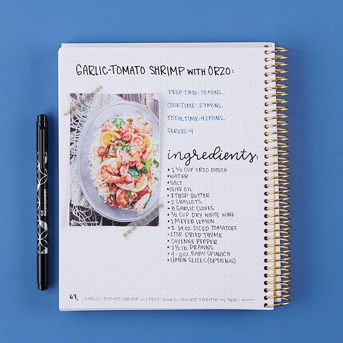 Erin Condren 7" X 9" Spiral Bound Dot Grid Journal Notebook - Starry Sky, 5Mm Dot Grid, 160 Page Writing, Drawing & Art Notebook, 80Lb Thick Paper, Stickers Included