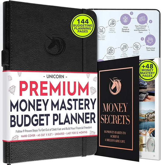 Financial Planner - Monthly Budget Planner & Monthly Bill Organizer | A 12-Month Journey to Financial Freedom | Bill Payment Tracker Organizer, Debt, Expense Tracker & Money Saving with Pockets