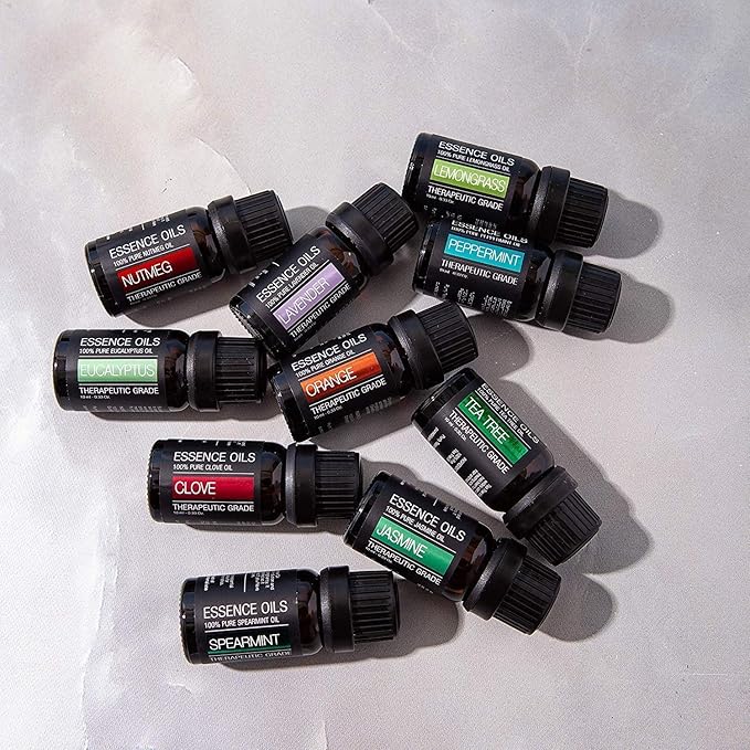 Pure Daily Care Aromatherapy Top 10 Essential Oil Set – Therapeutic Grade Single Ingredient Oils – Uplift Mind, Body and Spirit – 10 x 10 Ml Bottles – No Fillers & No Additives