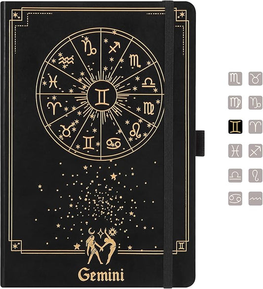 Gemini Zodiac Astrology Undated Monthly Weekly Daily Planner Journal A5 5.8" x 8.3" 160 Pages 100GSM Paper 2025 2026 2027 Holidays Calendar