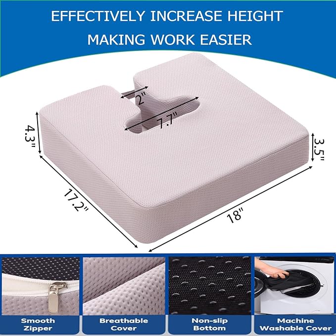 Extra Thick Office Chair seat Cushion, Back and Hip Pads, Non-Slip seat Cushion for Long Hours in wheelchairs/Cars and Dining Chairs.