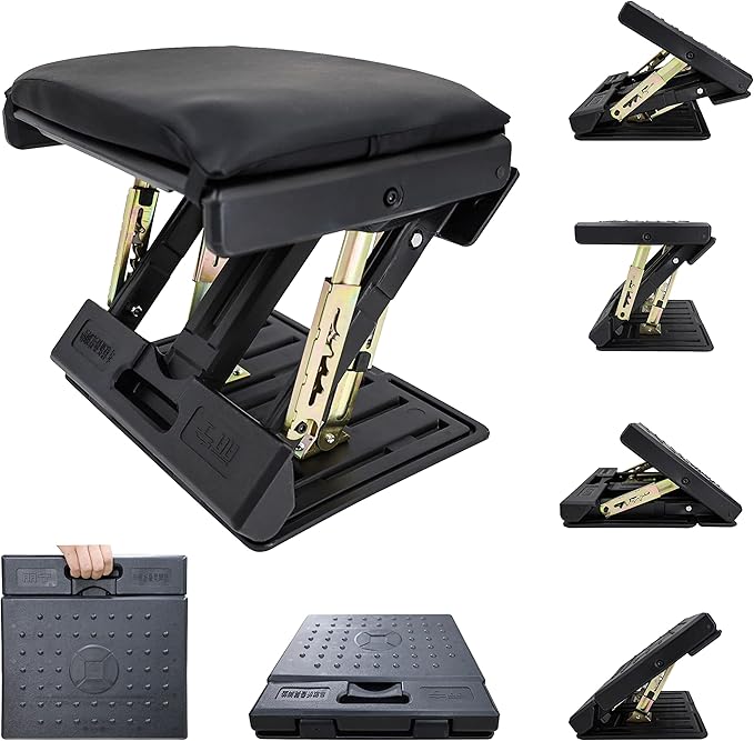 Adjustable Footrest Can Be Adjusted in Multiple Angles and States, Cushion is Detachable, Suitable for Use in Multiple Scenarios Such As Office(Black)