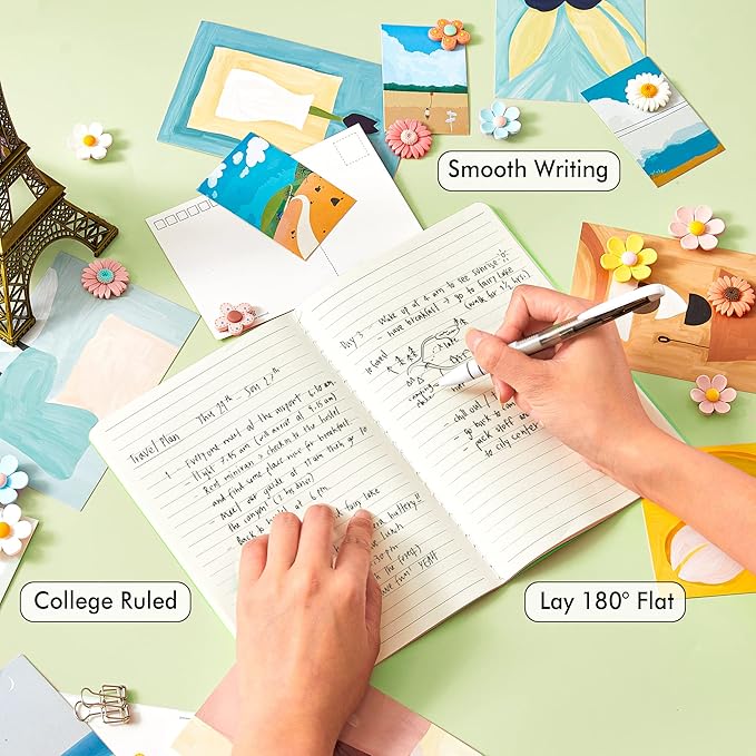 16 Pack Soft Cover Journal Bulk, Feela Lined Notebooks College Ruled for Work for Women Girl Writing, Blank Travel Journal Note Taking Notebook School Business Supplies, 8.2” x 5.5”, A5, Light Green