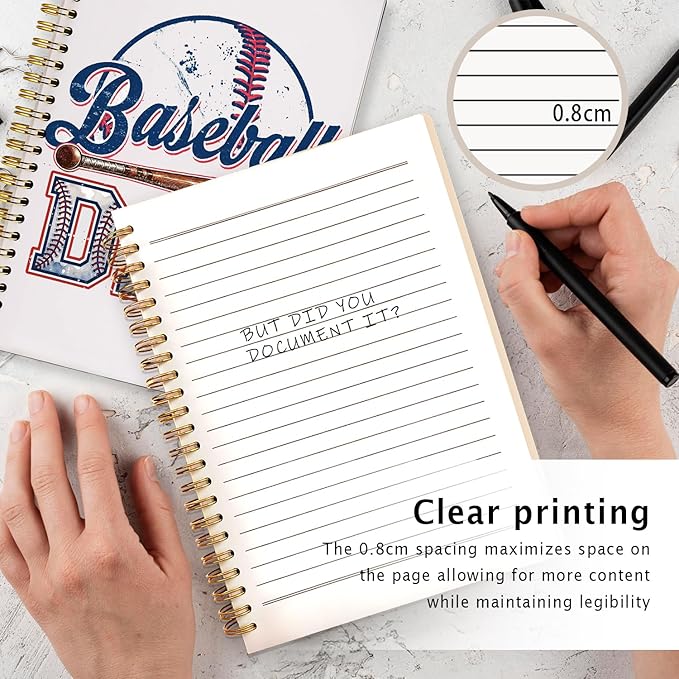 Baseball Dad Notebook, Baseball Dad Gifts Notebooks for Note Taking, Gifts for Baseballs Lovers Players Journal, Vintage Baseballs Daddy Journals for Writing, 5.5x8.3 Inch