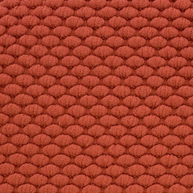 Sweet Home Collection Chair Cushion Memory Foam Pads Honeycomb Pattern Slip Non Skid Rubber Back Rounded Square 16" x 16" Seat Cover, 4 Pack, Rust