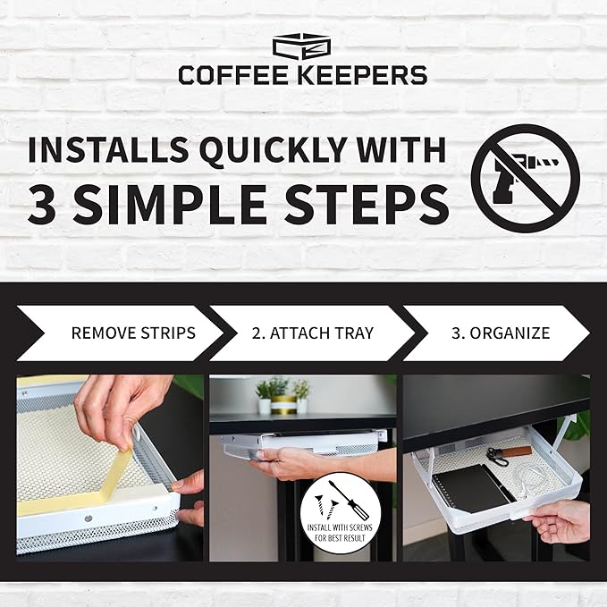 Anything Keeper - Organizer for Home, Kitchen, Bathroom, RV, Small Spaces - Storage Organizers - Compact Metal Basket - Under Cabinet Holder - Easy Install - Holds Strong - 11 x 10 x 2in - White