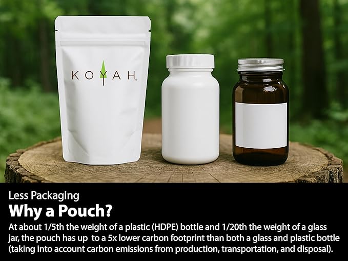 KOYAH Organic Lion's Mane Capsules - USA Grown, 100% Fruiting Body, Freeze-Dried, 3rd Party Tested for Beta-Glucans, 500 mg, Non-GMO, Vegan. Brain & Nerve Support. Immune Support. 60 Capsules