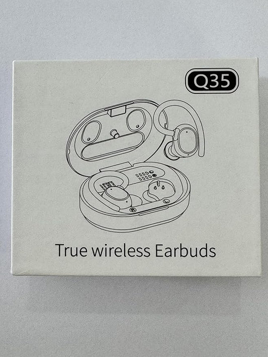 Wireless Earbuds, 2024 New Ultralight Sport Bluetooth 5.3 Headphones in Ear with LED Display, Built-in Mic Earphones, IPX7 Waterproof Wireless Headphones with Earhooks (Dark Blue)