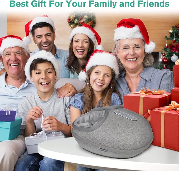 Medcursor Foot Massager Machine with Heat, Shiatsu Deep Kneading, Delivers Relief for Tired Muscles and Plantar, Multi-Level Settings & Adjustable Intensity for Home or Office Use, Gifts for Women Mom