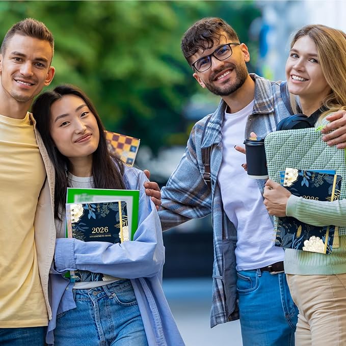 2026 Appointment Book - 2026 Planner, Daily Hourly Planner 2026, Jan 2026 - Dec 2026, Weekly & Monthly Planner, 6.3" x 8.5", Half Hour (30 Mins) Interval, Colorful Tabs, Thick Paper, Inner Pocket