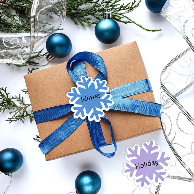 24 Packs Winter Snowflake Sticky Notes Pink Blue Purple Memo Pad 6 Colors 3 x 2.6 Inch Reminder Notepad for Christmas Annotating Office Classroom, 480 Sheets