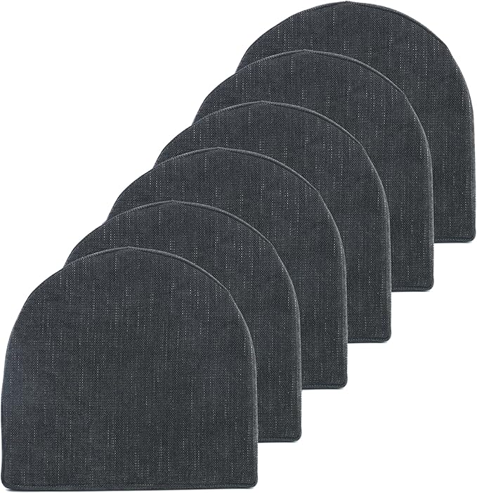 Chair Cushions: Premium High-Density Memory Foam Seat Cushion for Office, Home, & Car - Ergonomic Design for Comfortable Sitting, Relieves Pain & Tailbone Pressure with Non-Slip Bottom, 6 Pack, Black