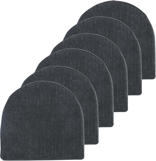 Chair Cushions: Premium High-Density Memory Foam Seat Cushion for Office, Home, & Car - Ergonomic Design for Comfortable Sitting, Relieves Pain & Tailbone Pressure with Non-Slip Bottom, 6 Pack, Black