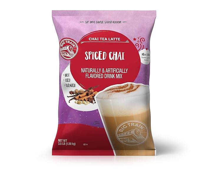 Big Train Spiced Powdered Instant Chai Tea Latte Mix, Spiced Black Tea with Milk, 56 Ounce