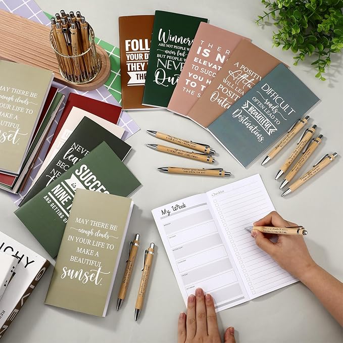 Spakon 20 Sets Christmas 2026-2027 Pocket Weekly Planners with Pens Inspirational Mini Daily Journal To Do List Goals Notepad Employee Appreciation Gift for Coworker Medical Assistant(Vibrant)