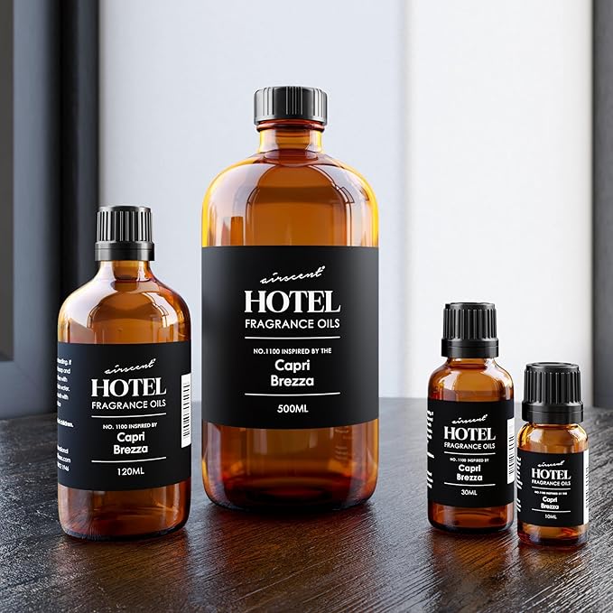 AirScent Capri Brezza Diffuser Oil No. 1100 - Volcano-Inspired Premium Fragrance Oil for Ultrasonic and Waterless Diffusers and Crafting - 10 mL, 0.34 fl oz Glass Bottle with Dropper