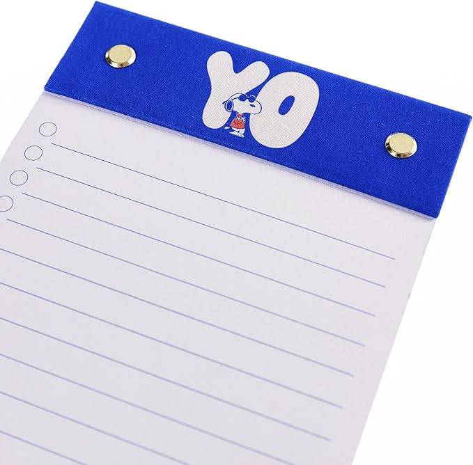 Graphique YO Snoopy Post-Bound Jotter Pad, Peanuts To-Do Notepad, Perforated Sheets, Hardcover Binding, 150 Pages, 5” x 6”