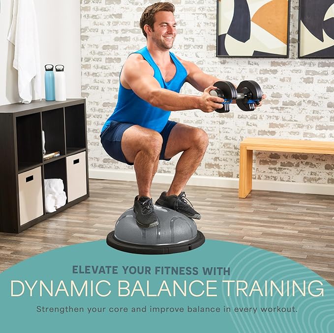 Lifepro Half Balance Ball Trainer - Stability Ball for Exercise, Full-Body Workouts, Home Gym, and Physical Therapy - Non-Slip Equipment for Balance Training