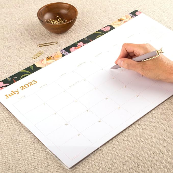 Cambridge Desk Calendar 2025-2026 Academic, Pen+Pillar, Monthly Desk Pad, 17-3/4" x 11", Compact, Tulip (PP13-705A)