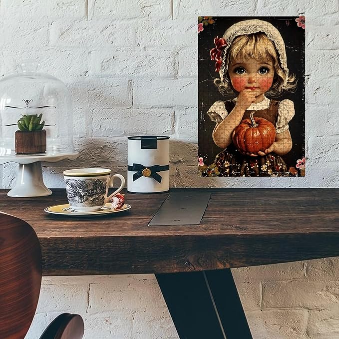 500 Piece Wooden Puzzle Jigsaw Happy Thanksgiving Day for Bar & Pub Challenging Stress Relief Game 20.4x15 Inch