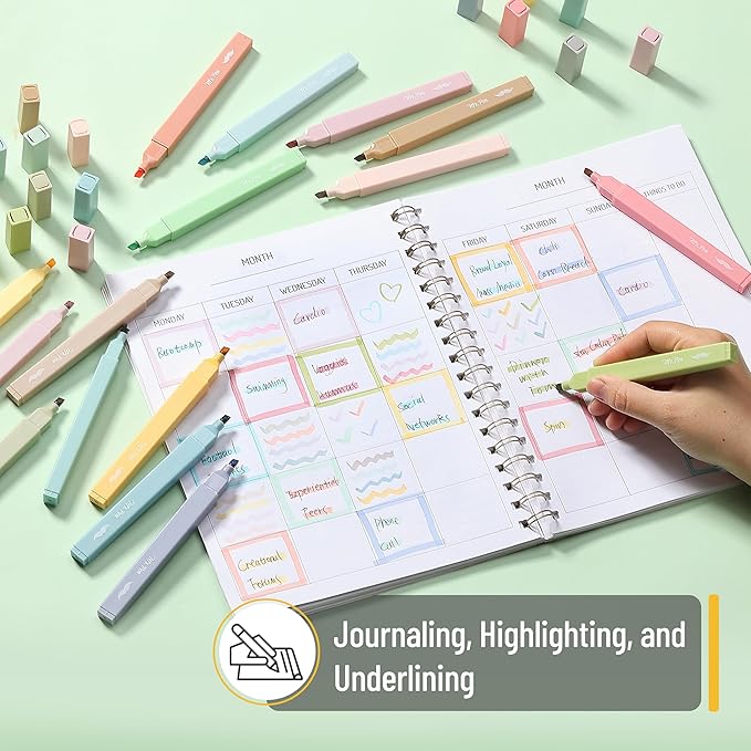Mr. Pen- Aesthetic Highlighters, 20 pcs, Chisel Tip, Pastel Colors, No Bleed Bible Highlighter Pastel, Assorted Colors