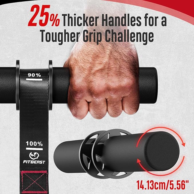 FitBeast Forearm Strengthener & Wrist Roller - Forearm Strength Trainer with Thickened Anti-Slip Grip Handles&Adjustable Strap, Perfect for Forearm Exercising, Boosting Grip Strength, Muscle Building