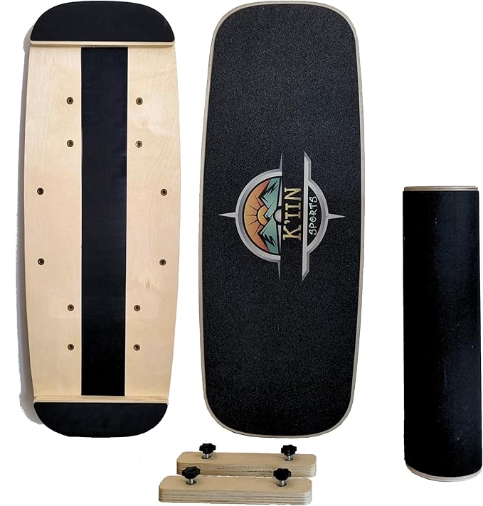 Kiin Balance Board Trainer, adjustable stoppers – Indo Board, Balancing Board for Surfing, Core Training, Wobble Board for Skateboarding, Surfing, Skating, Yoga and Fitness.