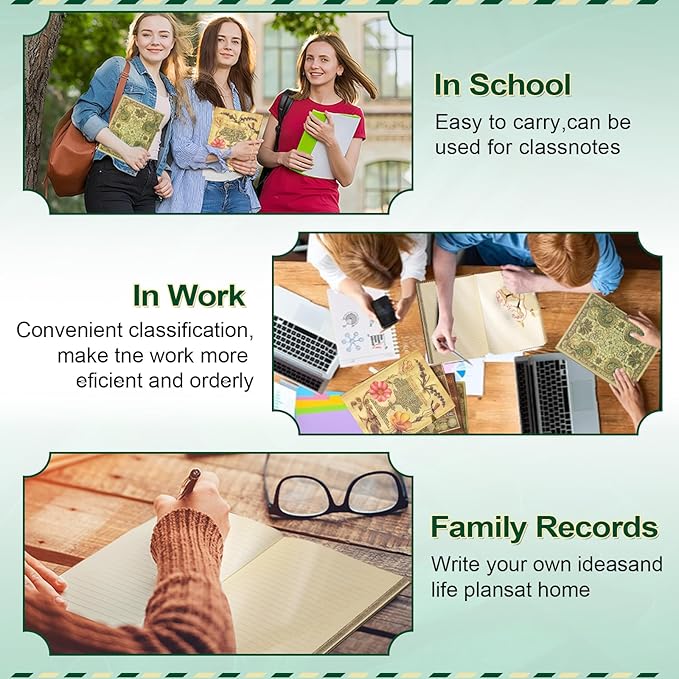 Vintage 3D Gilded Spinning Dream Cover Hardcover Journal,96 Sheets/192 Pages Vintage Lined Journal,Comes With Envelope Pocket Journal,Suitable As A Notebook,Travel Diary,Or Wedding Anniversary.