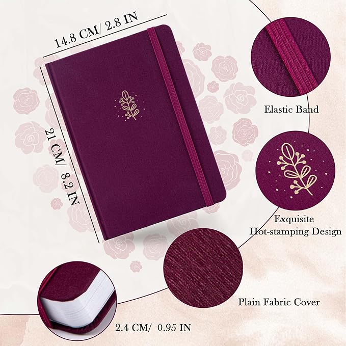 Bullet Dotted Journal, No Bleed Thick 160gsm Dotted Journal, A5 Dot Notebook, 5.8 X 8.2 IN, Hardcover Notebooks for Personal Organizers