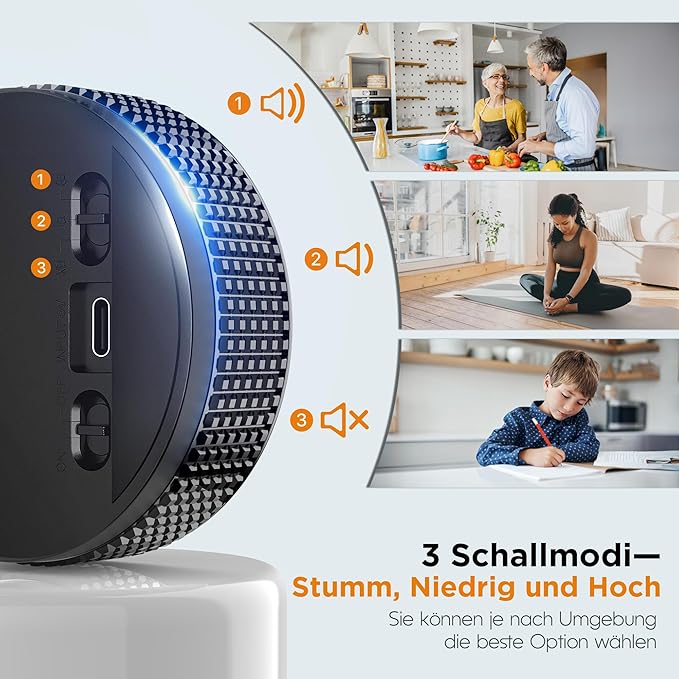 Rechargeable Magnetic Digital Kitchen Timer-Loud Alarm Visual Productivity Timer&Pomodoro Timer with Large LED Display,3 Presets(5/15/25min),3 Volume Levels.Ideal for Cooking Fitness&Office Use