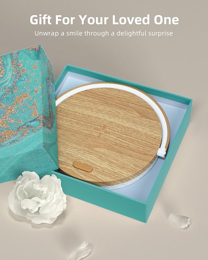 EZVALO Birthday Gifts for Women, Music Table Lamp with Wireless Charger, 4 in 1 Touch Bedside Lamp, Bluetooth Speaker, Phone Holder, Dimmable LED Night Lights Birthday Gifts for Women, Men, Dad, Mom