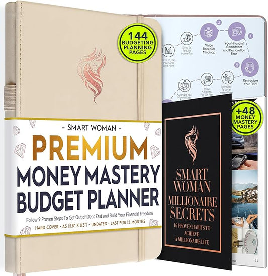 Financial Planner - Monthly Budget Planner & Monthly Bill Organizer | A 12-Month Journey to Financial Freedom | Bill Payment Tracker Organizer, Debt, Expense Tracker & Money Saving with Pockets