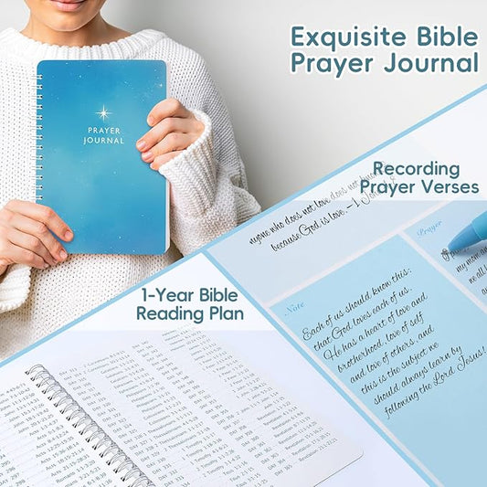 XKDOUS Bible Study Supplies Journaling Kit for Women, Bible Study Kit, Bible Study Tools with Prayer Journal Pencil Case Bible Accessories, Christian Gifts for Women, Blue